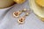 Gold Earrings with Reliefs and Flower-Shaped Applications, Set of 2 For Sale - Image 3 of 6