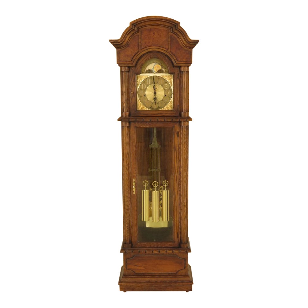 Seth Thomas Oak & Walnut Grandfather Clock Chairish