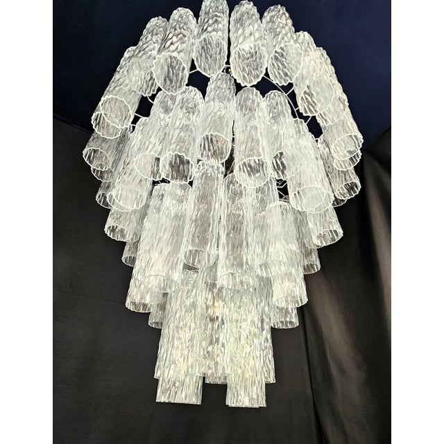 Vintage Murano Glass Cylindrical Tubes Chandelier in the style of Barovier, Venice, Italy, 2007 For Sale - Image 12 of 18
