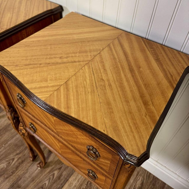Vintage Ca. 1930s Ornate French Provincial Nightstands, Pair For Sale - Image 12 of 18