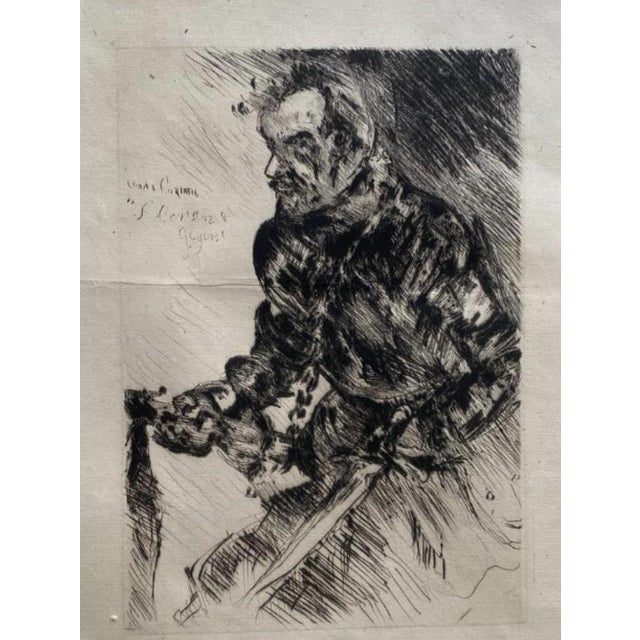 Lovis corinth author from germany. drypoint engraving from the year 1924, actor rudolf rittner, florian geyer, Total paper...