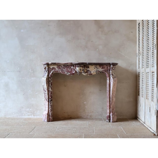 Antique Marble Trois Coquilles Fireplace in Violet de Villette For Sale - Image 11 of 18