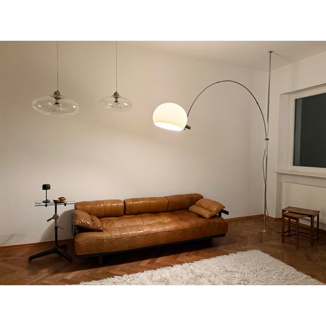 Early Arc Clamp Lamp with Plastic Shade by Florian Schulz, Germany, 1970s, in Very Good conditions. Designed 1970 to 1979...