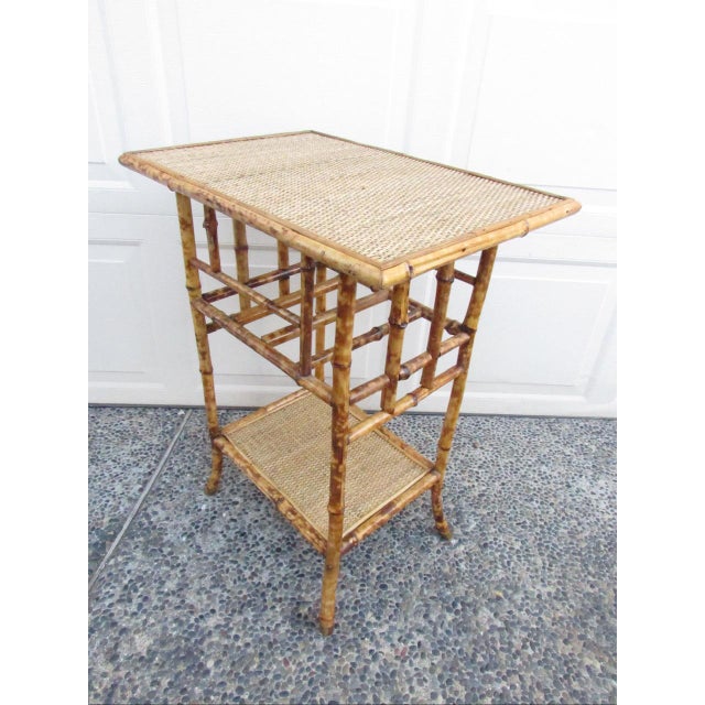 Antique English Tiger Bamboo Table For Sale - Image 14 of 17
