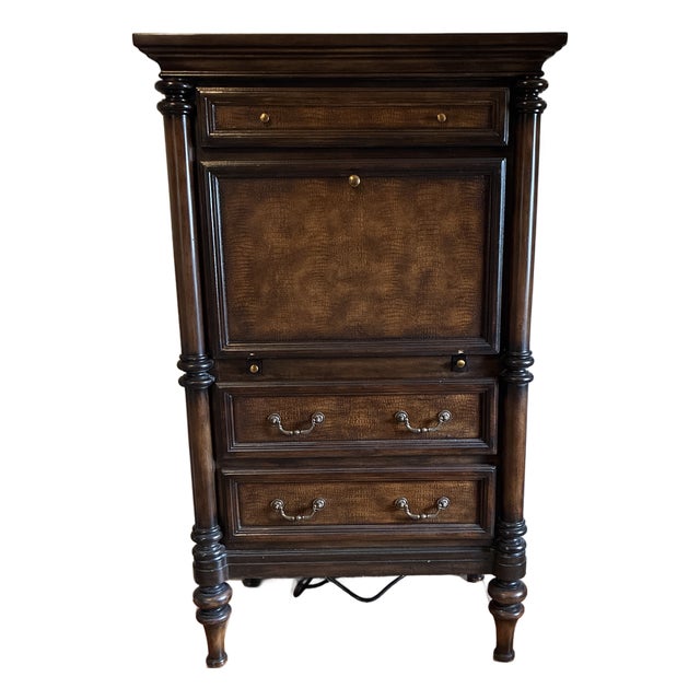 1990s Alligator Embossed Secretary Desk For Sale