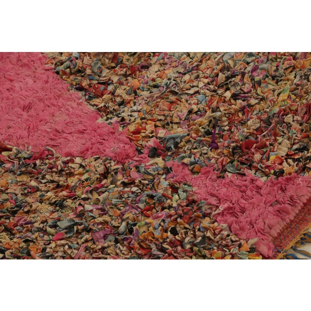 Rug & Kilim Vintage Mid-Century Moroccan Berber Runner With Pink Lozenges For Sale - Image 4 of 9