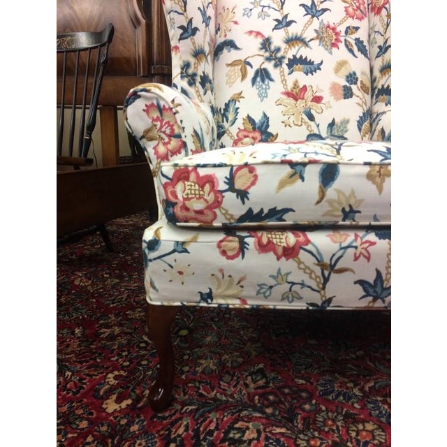 Queen Anne Vintage Wingback Chairs, the Pair For Sale - Image 3 of 17