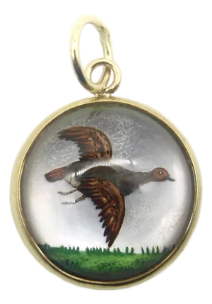 1910s 18k Gold Essex Crystal Wild Turkey Charm