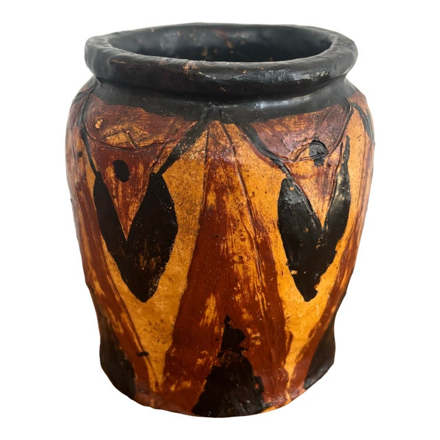 20th Century Handmade Brutalist Black and Brown Pottery, Signed For Sale