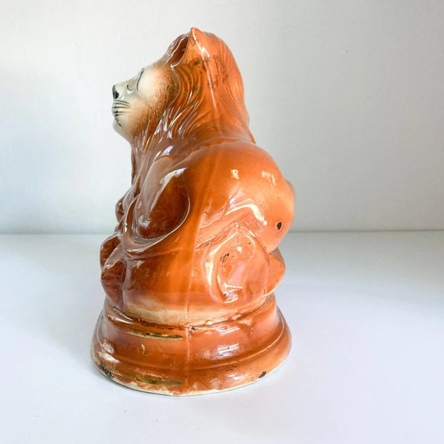 1930's English Countryside Cottage Recumbent Sleeping Lion Staffordshire Mold Figurine For Sale - Image 9 of 10
