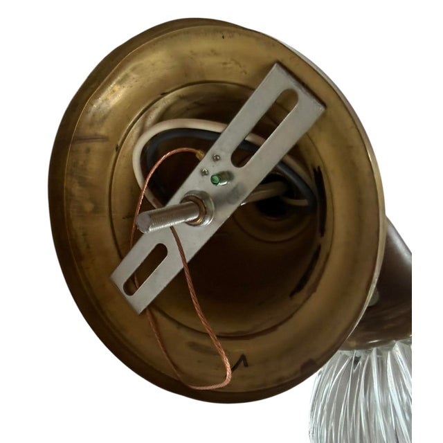 Circa 1920’s Original Painted Patina Holophane Bell Shade Wall Sconce For Sale In Los Angeles - Image 6 of 10