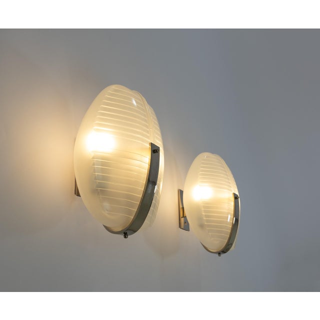 Lambda Wall Lamps in Metal and Glass by Vico Magistretti for Artemide, 1960s, Set of 2 For Sale - Image 9 of 10