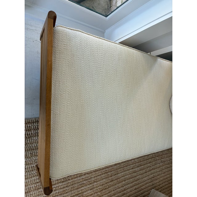 1960s Attributed to Guillerme & Chambron Daybed, Oak and Upholstery For Sale - Image 12 of 17