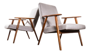 Mid-Century Grey Upholstered Armchair, 1950s