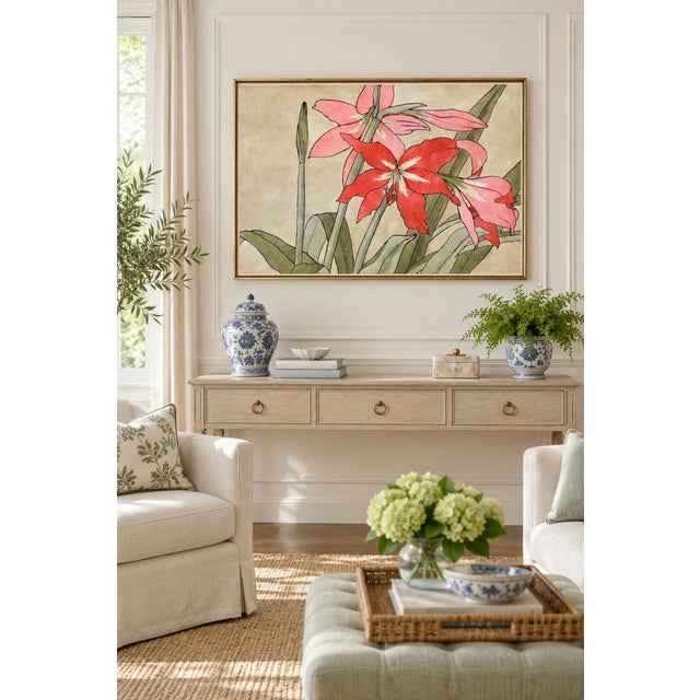 Bunny Williams Home 1915 Vintage Amaryllis Botanical Art Print by Hannah Borger Overbeck - 36" X 24" For Sale - Image 4 of 8