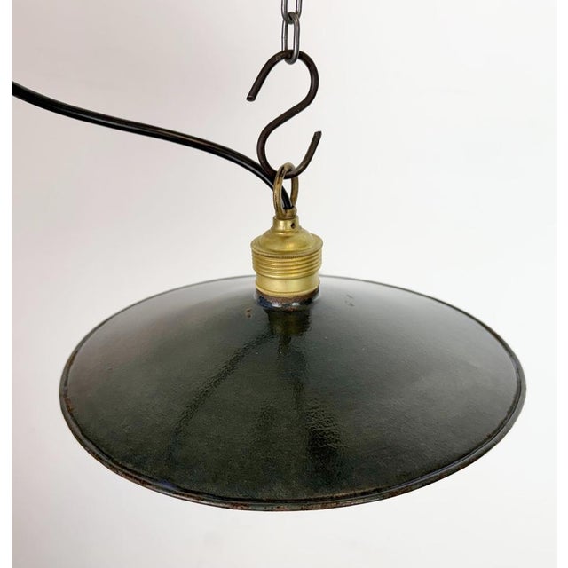 Industrial Dark Blue Enamel Light, 1930s For Sale - Image 6 of 16
