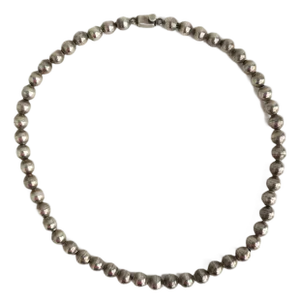 Mid 20th Century Sterling Silver Ball Bead Necklace