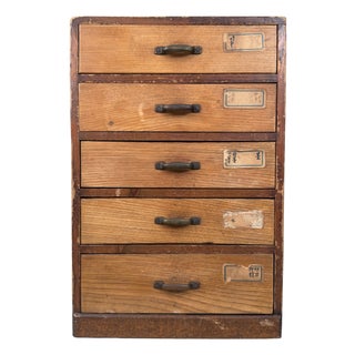 Japanese Archive Cabinet with 5 Drawers, 1930s For Sale
