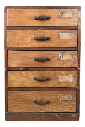 Japanese Archive Cabinet with 5 Drawers, 1930s