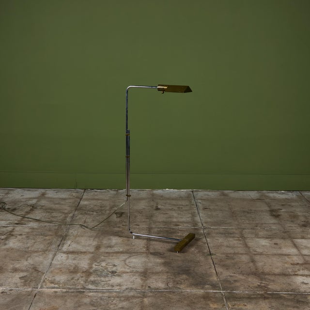 Brass Cedric Hartman Parallel Bar Brass and Stainless Steel Floor Lamp For Sale - Image 8 of 15
