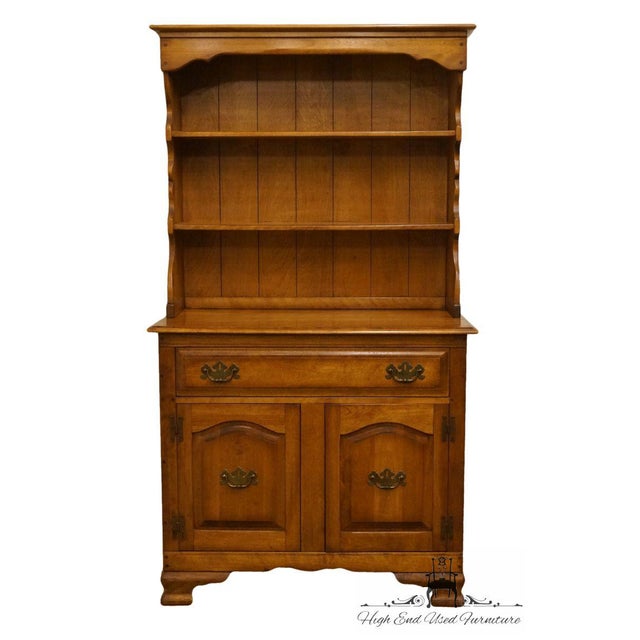 Antique Cushman Colonial Solid Maple 40 Buffet W Hutch Chairish