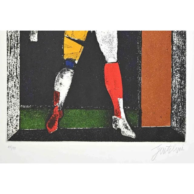 Knave of Sticks is an etching realized by Franco Gentilini (Italian Painter, 1909-1981) in the 1970s. The state of...