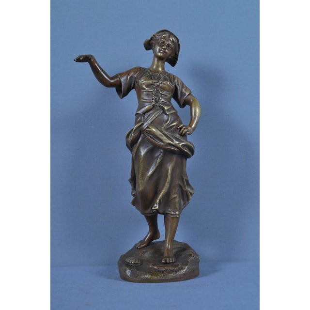 Bronze Fisherwoman by Giraud, 19th Century For Sale - Image 9 of 17