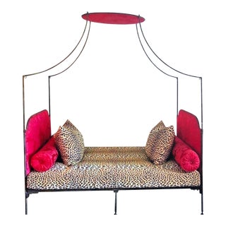 Custom Iron Red Raspberry Clarence House Daybed For Sale