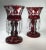 Vintage Bohemian Ruby to Clear Etched Glass Lusters - a Pair For Sale In Greensboro - Image 6 of 12