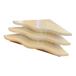 1980s Tiered Triangular Coffee Table For Sale