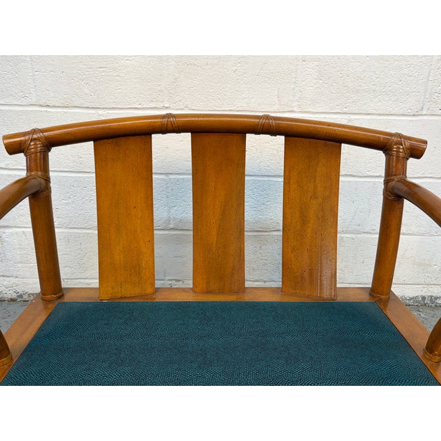 Vintage Bamboo Lounge Chair With Ottoman For Sale - Image 13 of 14