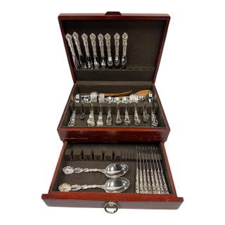 Vintage Birks Regency Plate "Louis De France" Silverplated Flatware Set - 74 Pieces (Service for 8) With Chest For Sale