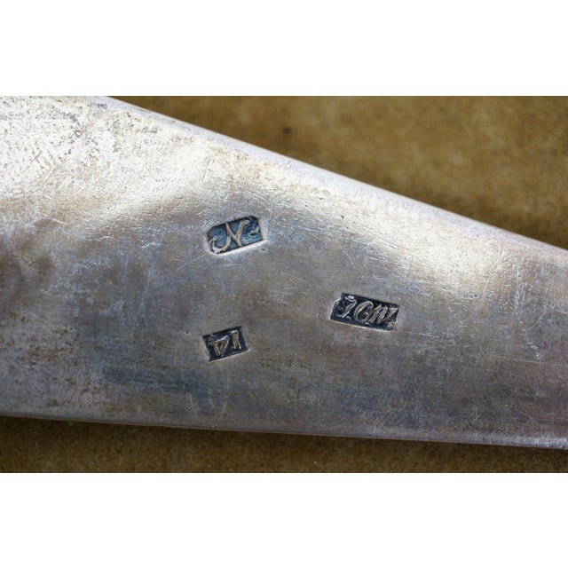 Antique 1825 English Georgian Regency Silver Soup Serving Spoon Ladle 205g 14" For Sale - Image 12 of 13