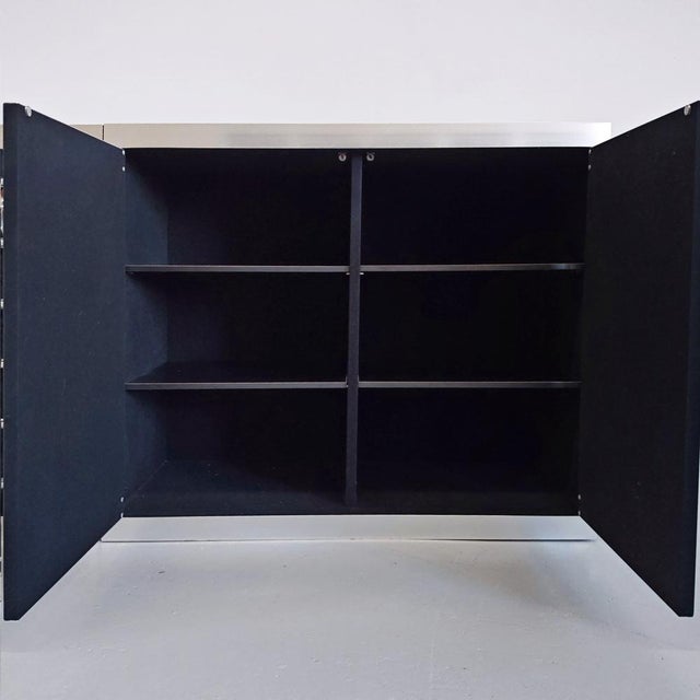 Sideboard in Fabric, Leather, Marble and Metal attributed to Guido Faleschini for I4 Mariani Hermes, 1970s For Sale - Image 12 of 18