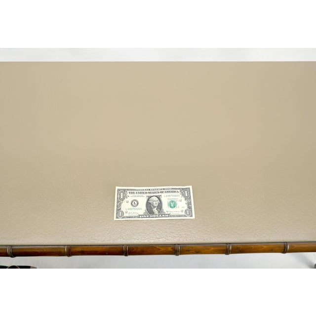 Mid-Century Modern Mid Century c1970s Faux Bamboo Console Sofa Table & Pair Nesting Benches MINT! For Sale - Image 3 of 18