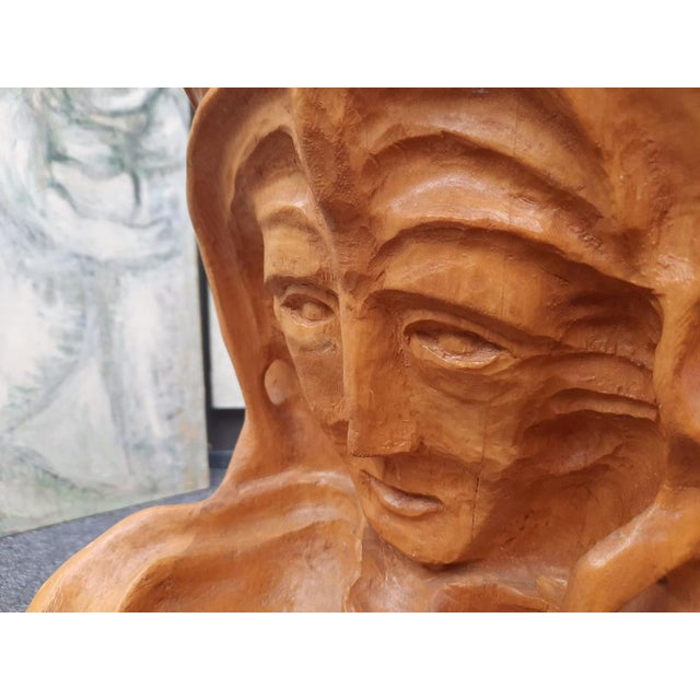 Brown Anthroposophical Basswood Sculpture in the Dornach Style, 1940s For Sale - Image 8 of 12