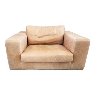Interior Define Walters Tan Leather Armchair For Sale