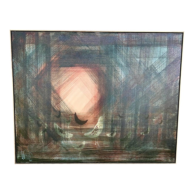 Mid-Century Modern Oil Painting For Sale