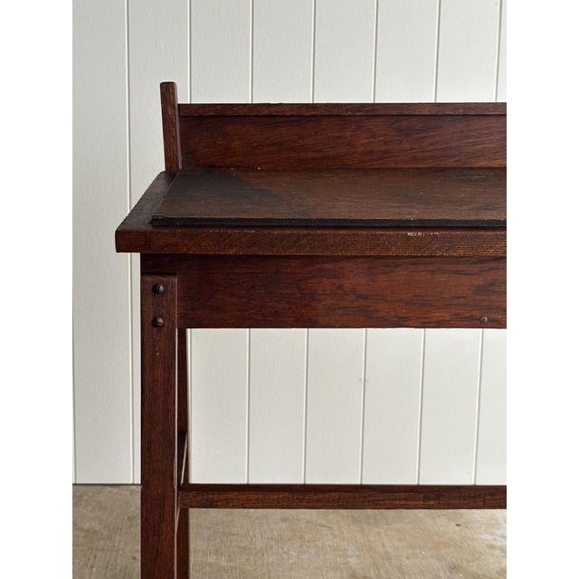 Antique 19th Century Oak Schoolhouse Writing Desk For Sale - Image 4 of 18
