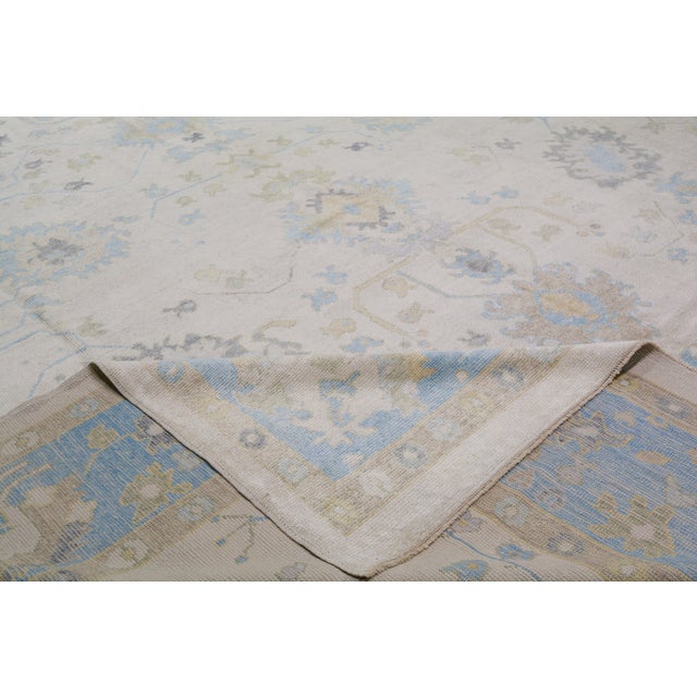 Turkish Oushak Hand Knotted Wool Rug, 13'x18' For Sale In New York - Image 6 of 6