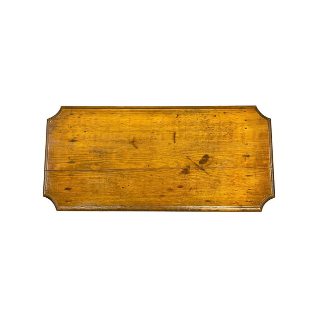 Rustic Vintage Arts and Crafts Style Carved Wood Rustic Folk Art Bench For Sale - Image 3 of 18