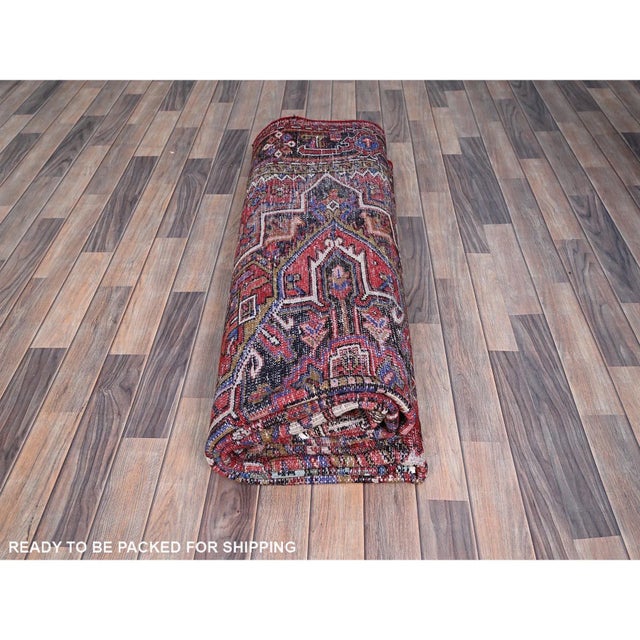 1960s Red Vintage Semi Antique Persian Rug For Sale - Image 10 of 12