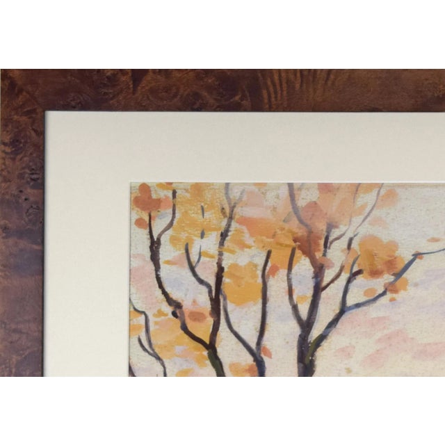 Vintage Mid Century Impressionist Watercolor Landscape Painting 1958 For Sale In New York - Image 6 of 7