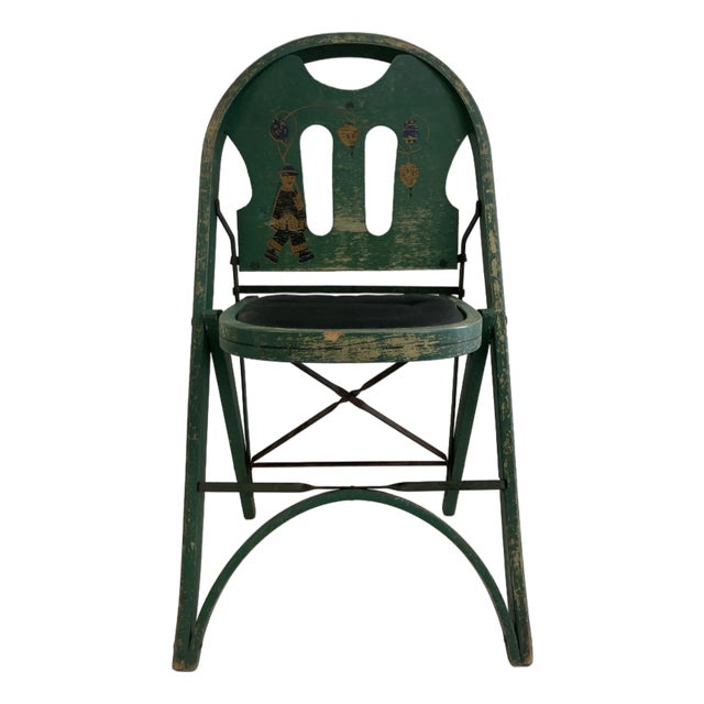 Vintage Painted Folding Chair – St. Louis Chair Co.--Child’s Toy or Decorative Accent (C. 1930s–1940s) For Sale