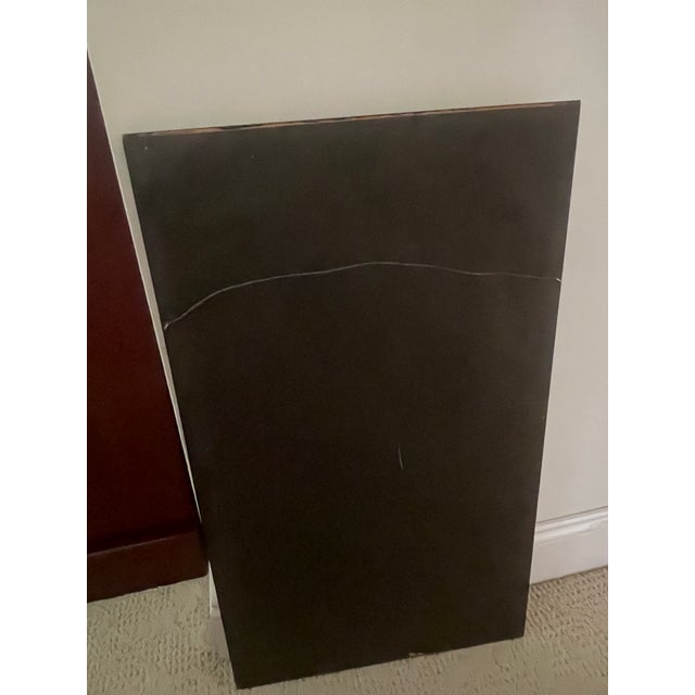 Red Chinoiserie Original Painting Bird With Flowers Signed For Sale - Image 8 of 9