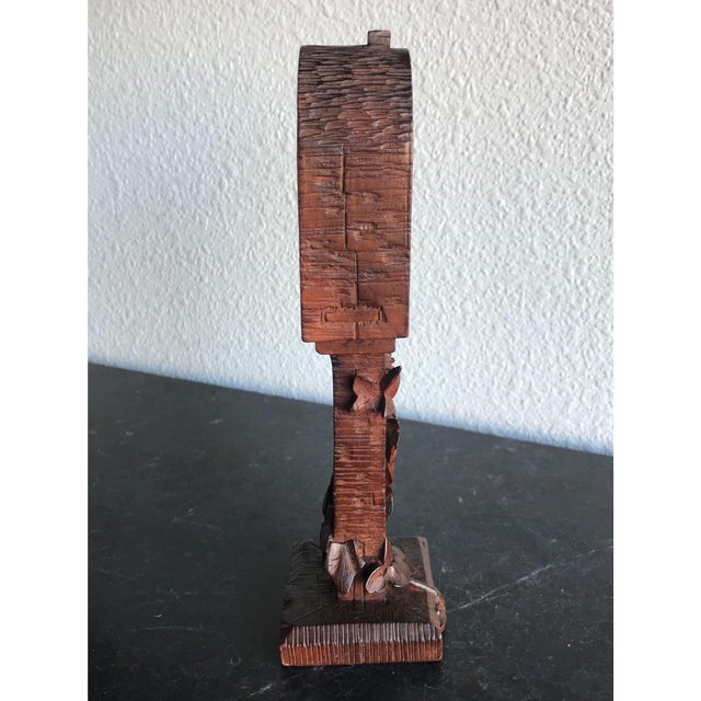 Miniature Wood Carved Vitrine With Porcelain Cherub Insert, 19th Century