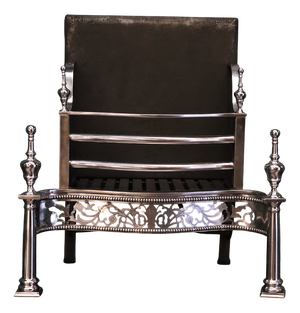 Free-Standing Polished Steel Fire Grate, 1990