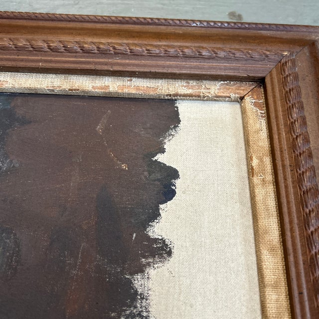 1950s 1950’s Original Impressionist Oil Sketch Portrait Painting For Sale - Image 5 of 7