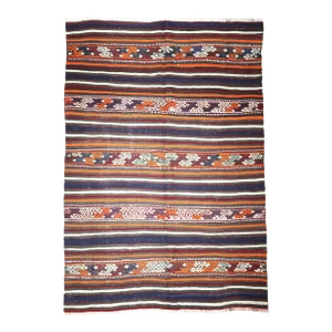 1960s Turkish Handwoven Kilim Rug -4' 7'' X 6' 7''