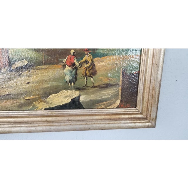 Late 20th Century Classical Roman Ruins Landscape Oil on Canvas Painting, Signed For Sale - Image 4 of 11